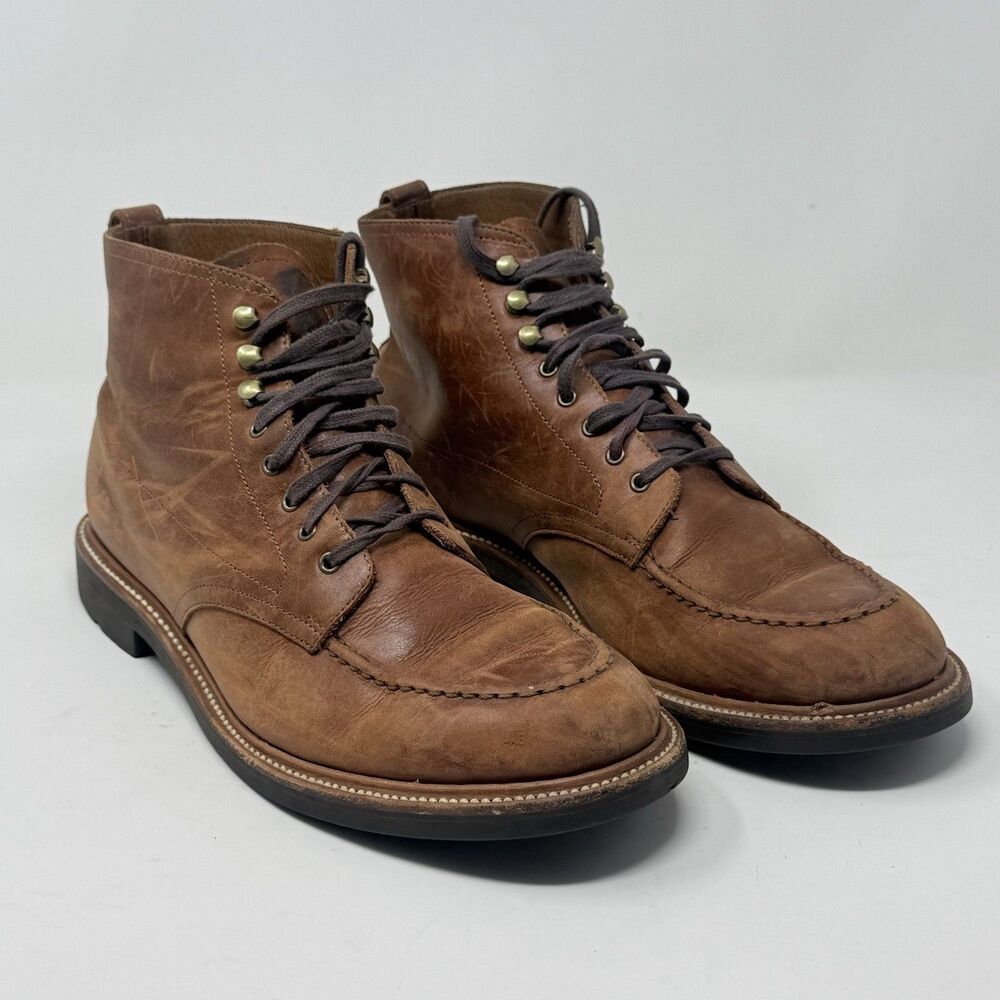 J Crew Kenton Pacer Chukka Boots Mens 11.5 Brown Leather Indy Biker Gorpcore